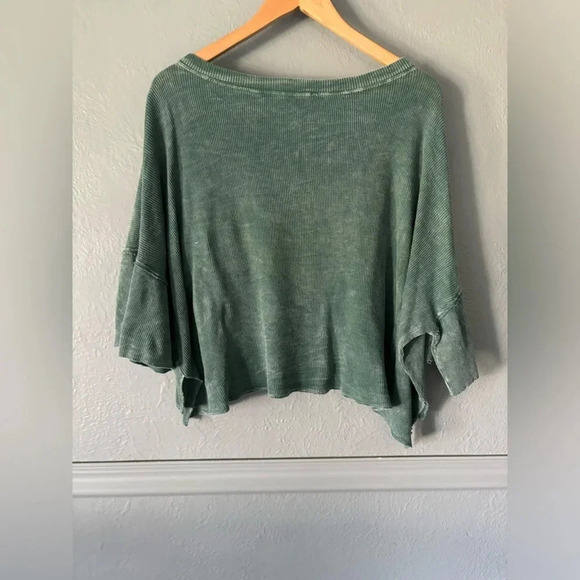 Altar’d State | waffle knit | oversized | crop | boxy | tee | xs - Picture 6 of 11